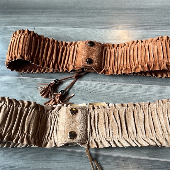 Suede style stretch wide belt, stretchable & front ropes adjustable for size S~M - Picture 11 of 12